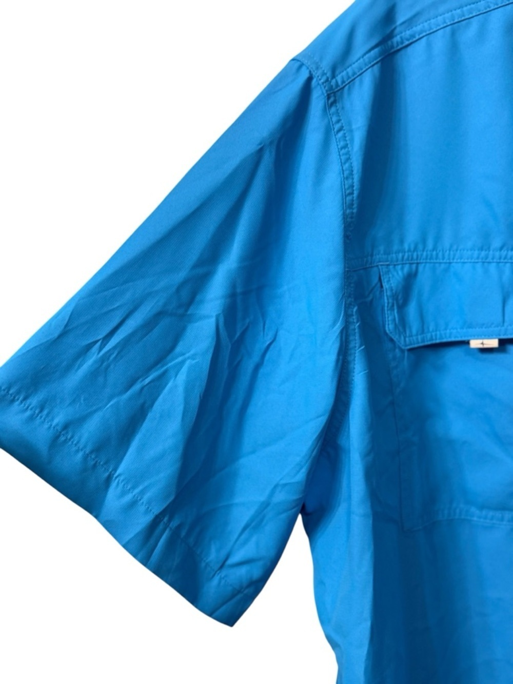 Mens Habit short sleeve vented fishing shirt in Malibu Blue Size 2XL. EUC - Picture 4 of 10